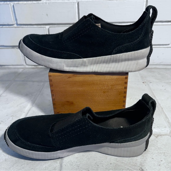 SOREL Out N About Plus Women's Size 7.5  Black Slip On Sneakers Shoes NL3584-010 - Picture 7 of 11